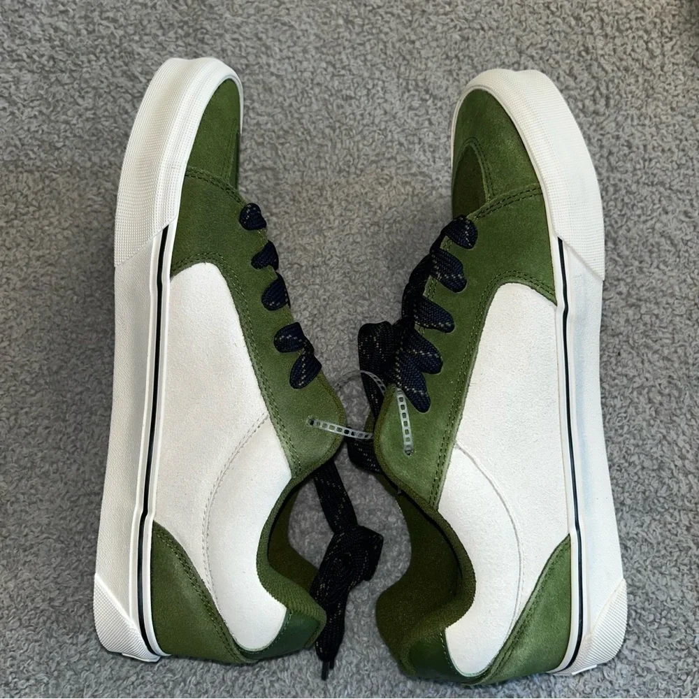Vans Olive and White Sneakers